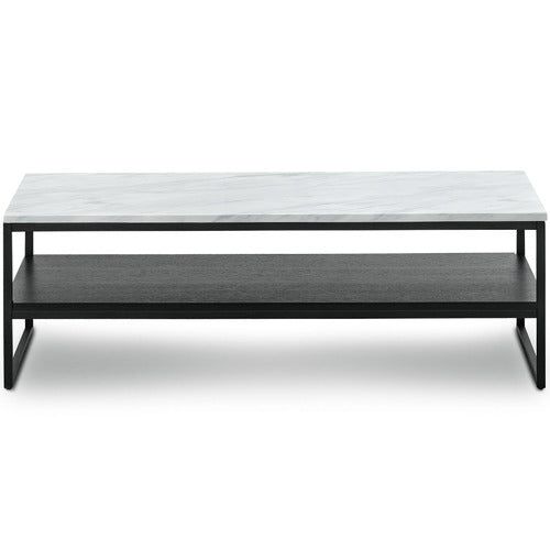 CONTINENTAL DESIGNS FRANCESCO CULTURED MARBLE-TOP COFFEE TABLE