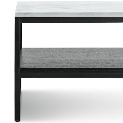 CONTINENTAL DESIGNS FRANCESCO CULTURED MARBLE-TOP COFFEE TABLE