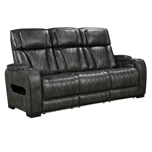 SOUTHERN STYLERS FREDERICK 3 SEATER LED FAUX LEATHER RECLINER SOFA
