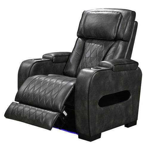 SOUTHERN STYLERS FREDERICK LED FAUX LEATHER RECLINER ARMCHAIR