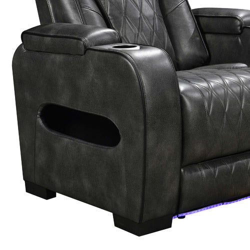 SOUTHERN STYLERS FREDERICK LED FAUX LEATHER RECLINER ARMCHAIR
