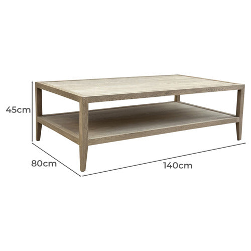 HAMILTON FURNITURE FRENCH OAK WOOD COFFEE TABLE