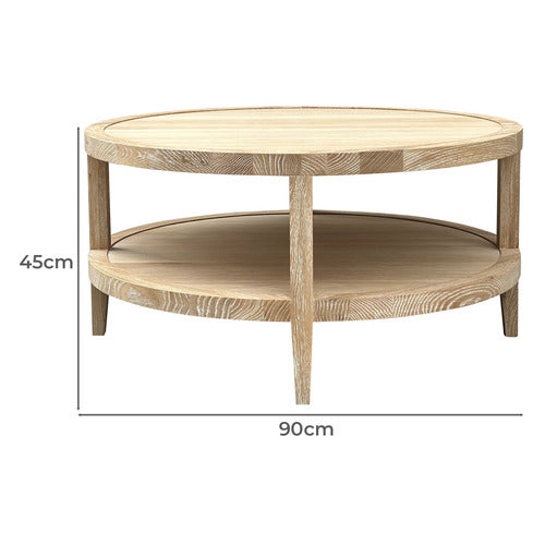 HAMILTON FURNITURE FRENCH ROUND OAK WOOD COFFEE TABLE