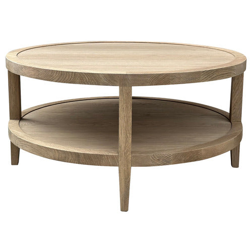 HAMILTON FURNITURE FRENCH ROUND OAK WOOD COFFEE TABLE