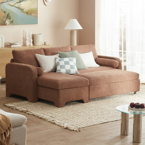 FRIDA 4 SEATER QUEEN SOFA BED WITH REVERSIBLE CHAISE