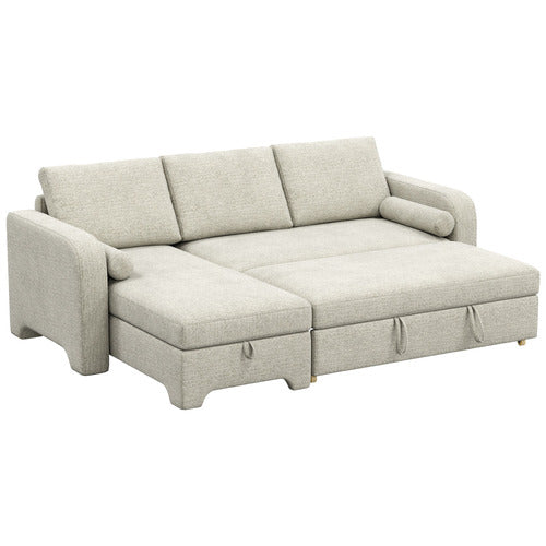 FRIDA 4 SEATER QUEEN SOFA BED WITH REVERSIBLE CHAISE