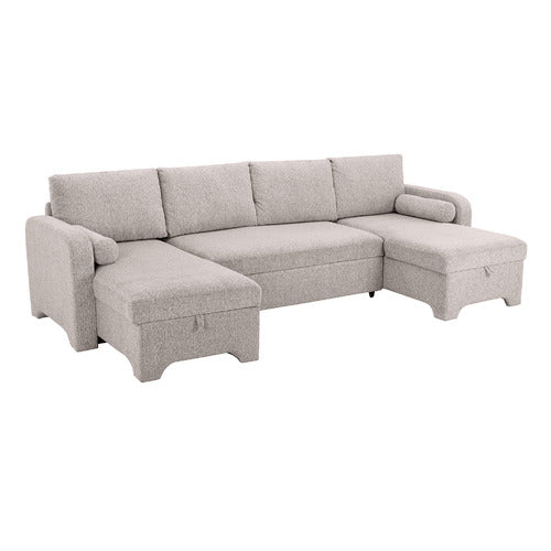 FRIDA 4 SEATER STORAGE SOFA BED WITH DOUBLE CHAISE