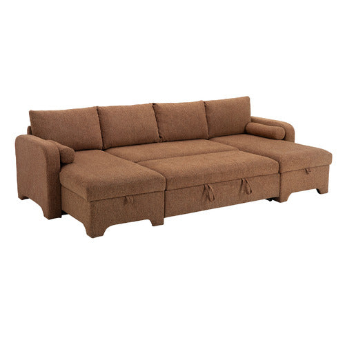 FRIDA 4 SEATER STORAGE SOFA BED WITH DOUBLE CHAISE