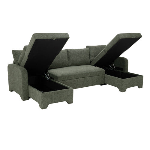 FRIDA 4 SEATER STORAGE SOFA BED WITH DOUBLE CHAISE