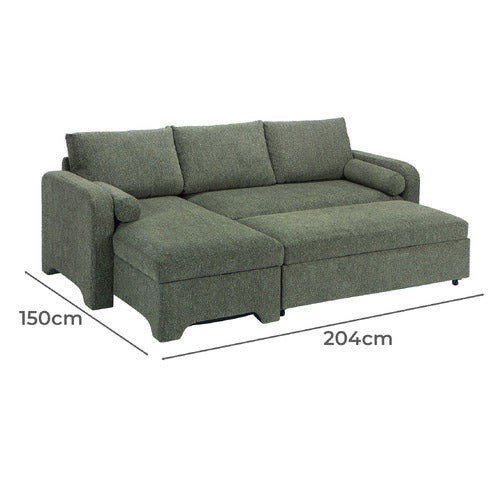 FRIDA 4 SEATER QUEEN SOFA BED WITH REVERSIBLE CHAISE
