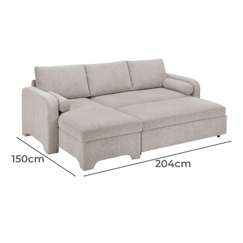 FRIDA 4 SEATER QUEEN SOFA BED WITH REVERSIBLE CHAISE