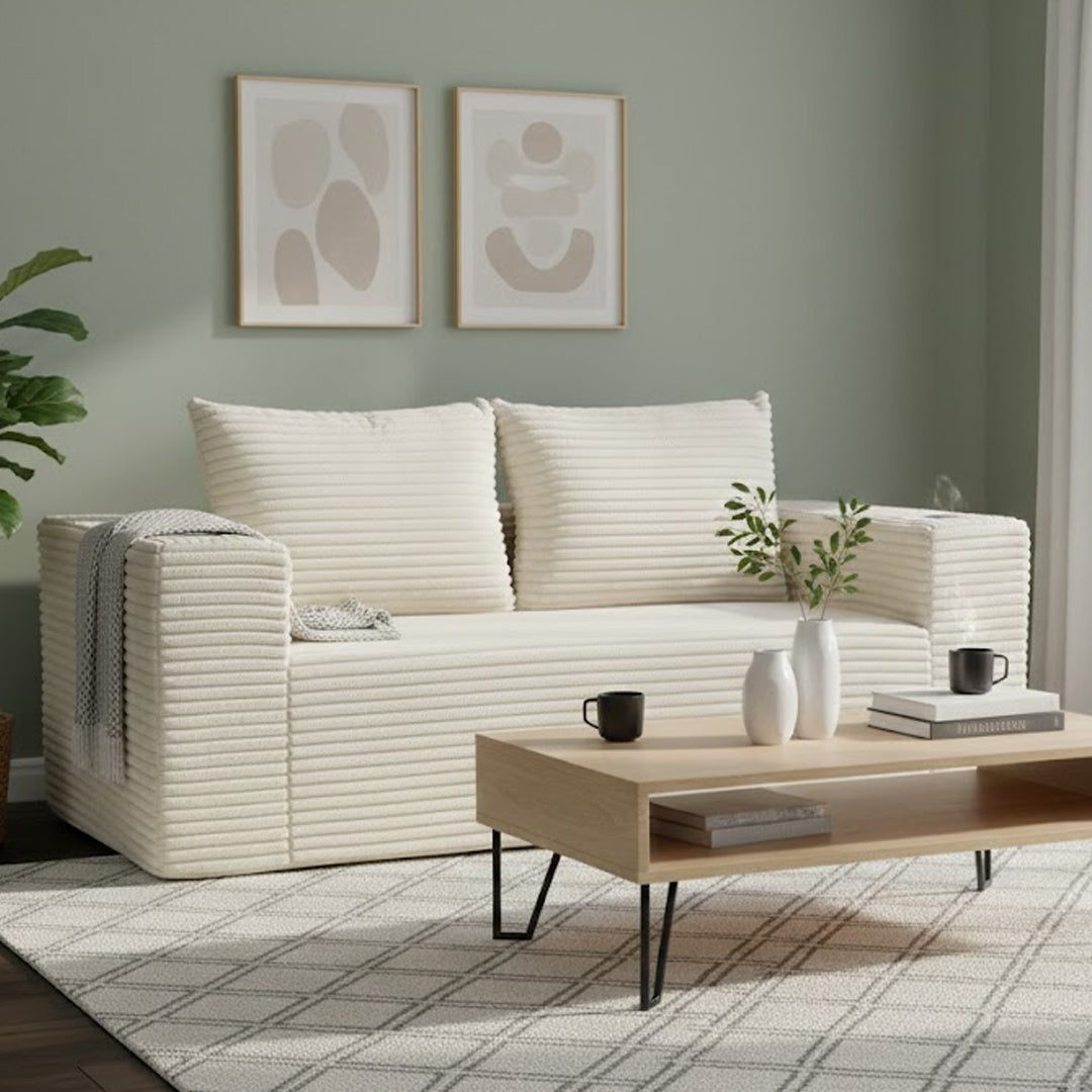 GRIMSBY 2 SEAT SOFA WHITE