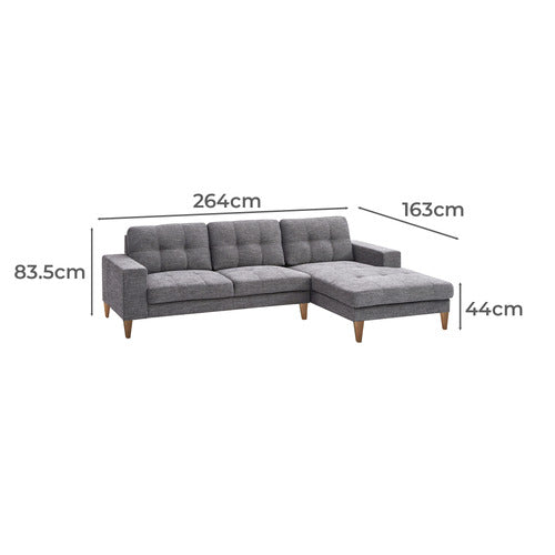 LEGACY FURNITURE GABRIEL 3 SEATER UPHOLSTERED SOFA WITH CHAISE