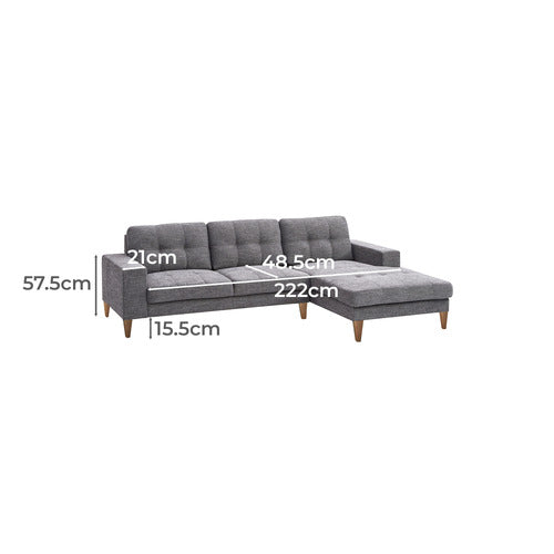 LEGACY FURNITURE GABRIEL 3 SEATER UPHOLSTERED SOFA WITH CHAISE