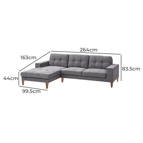 LEGACY FURNITURE GABRIEL 3 SEATER UPHOLSTERED SOFA WITH CHAISE