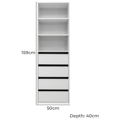 CAPEVIEW INTERIORS GENEVA SLIM SHAKER SHELF WARDROBE