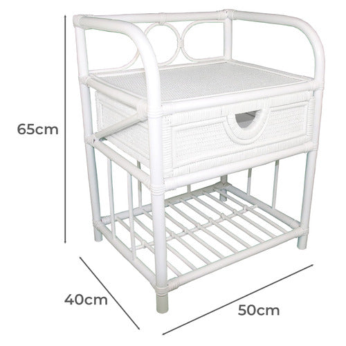 ZZZTIME MATTRESSES VENEZIO RATTAN BEDSIDE TABLE