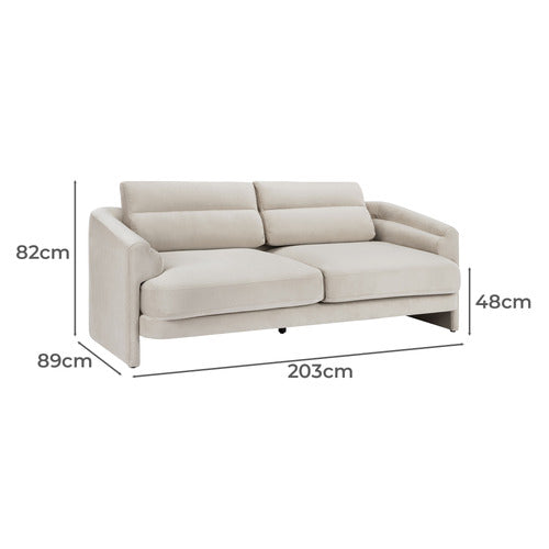 GISELLE 3 SEATER VELVET SOFA