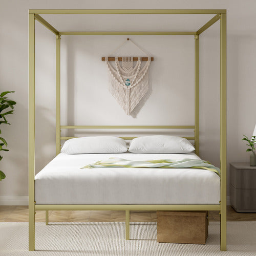 STUDIO HOME GOLD CYTUS METAL CANOPY BED FRAME