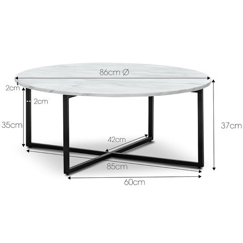 CONTINENTAL DESIGNS LUXE MILAN MARBLE-TOP COFFEE TABLE