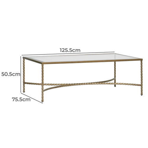 BAYVIEW LIVING GOMEZ TEMPERED GLASS COFFEE TABLE