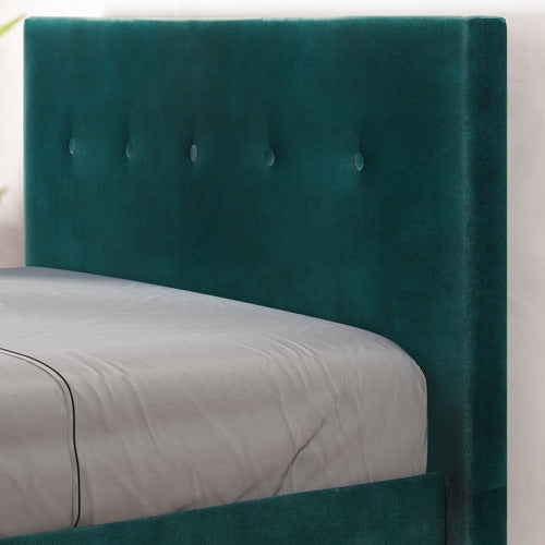 STUDIO HOME GREEN KRISTIAN VELVET BED
