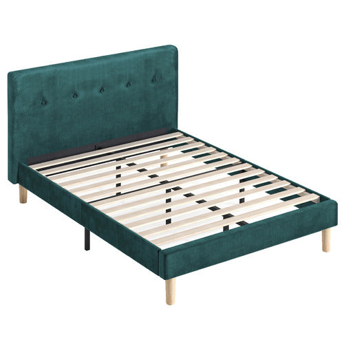 STUDIO HOME GREEN KRISTIAN VELVET BED