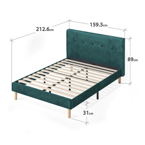STUDIO HOME GREEN KRISTIAN VELVET BED