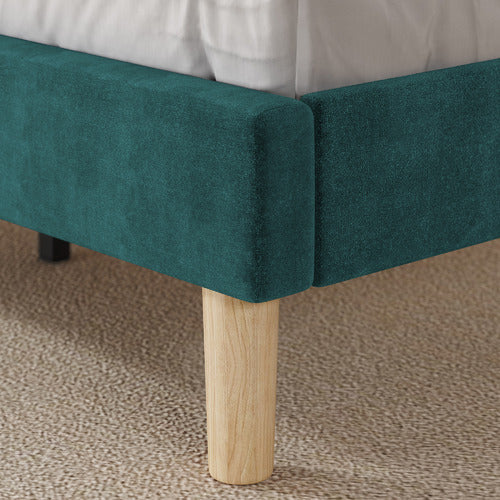 STUDIO HOME GREEN KRISTIAN VELVET BED