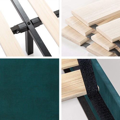 STUDIO HOME GREEN KRISTIAN VELVET BED