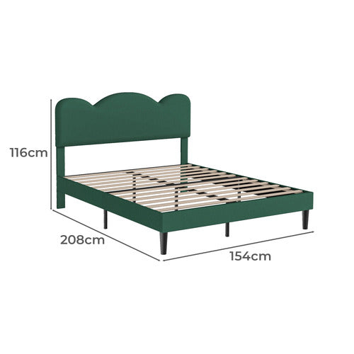 OAKLEIGH HOME GREEN KYLER UPHOLSTERED QUEEN BED FRAME