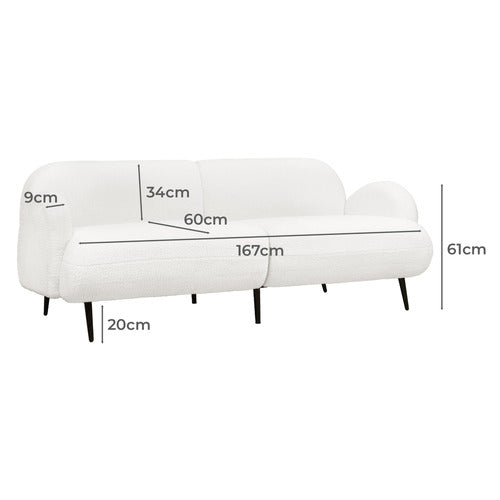 OAKLEIGH HOME GREER 3 SEATER UPHOLSTERED SOFA