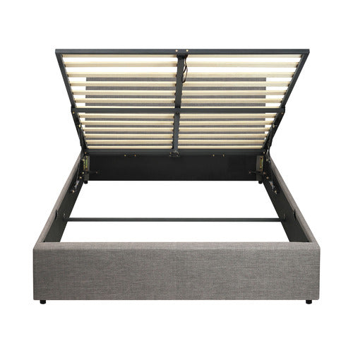 LIVING FUSION GREY ALDAN GAS LIFT STORAGE BED FRAME