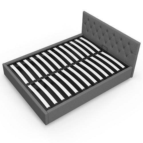 CHISWICK LIVING GREY CAPRI LUXURY GAS LIFT STORAGE BED