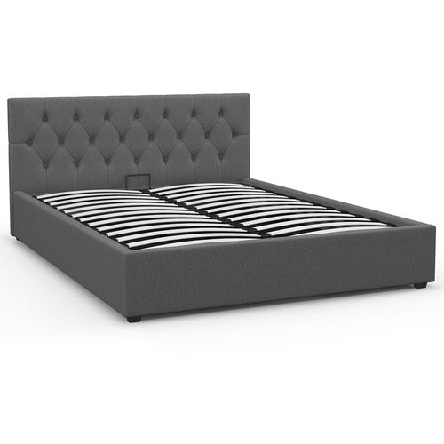CHISWICK LIVING GREY CAPRI LUXURY GAS LIFT STORAGE BED