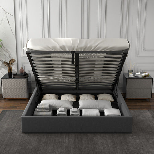 CHISWICK LIVING GREY CAPRI LUXURY GAS LIFT STORAGE BED