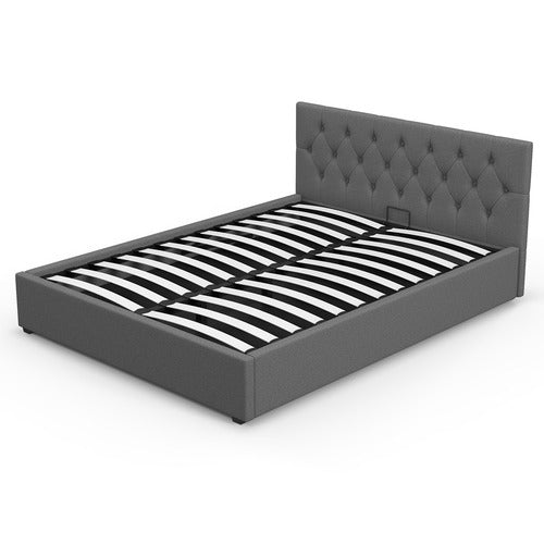CHISWICK LIVING GREY CAPRI LUXURY GAS LIFT STORAGE BED