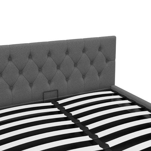 CHISWICK LIVING GREY CAPRI LUXURY GAS LIFT STORAGE BED