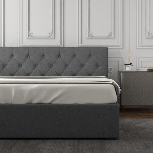 CHISWICK LIVING GREY CAPRI LUXURY GAS LIFT STORAGE BED