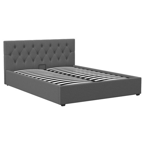 CHISWICK LIVING GREY CAPRI LUXURY GAS LIFT STORAGE BED