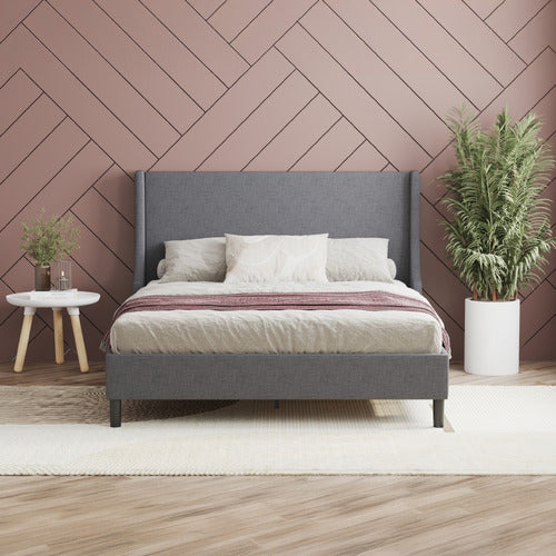RAWSON & CO GREY GIARID UPHOLSTERED BED