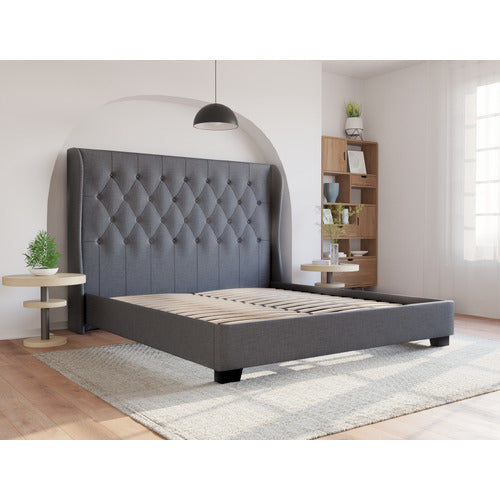 RAWSON & CO GREY HARLOW WINGED BED FRAME
