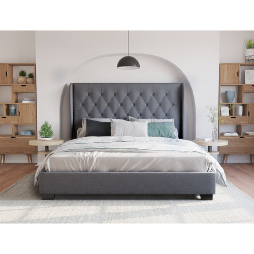 RAWSON & CO GREY HARLOW WINGED BED FRAME