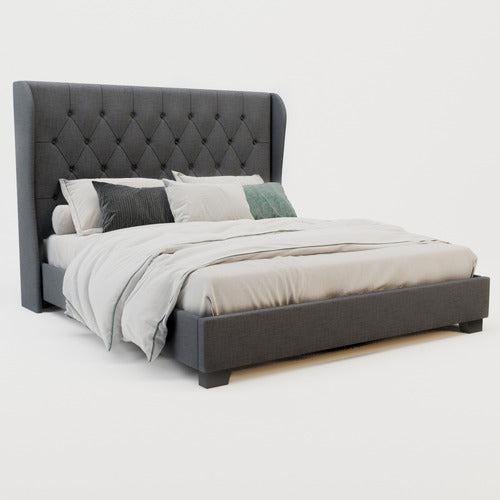 RAWSON & CO GREY HARLOW WINGED BED FRAME