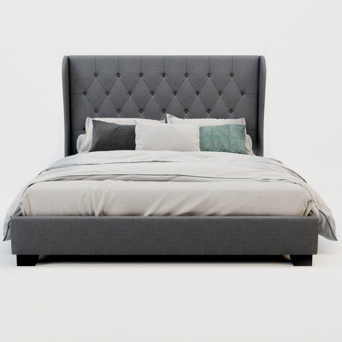 RAWSON & CO GREY HARLOW WINGED BED FRAME