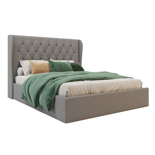 RAWSON & CO GREY HARLOW WINGED GAS LIFT STORAGE BED