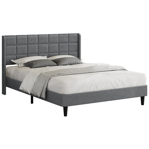 HOXTON ROOM GREY HOBBS UPHOLSTERED BED FRAME