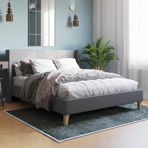 RAWSON & CO GREY KALMAR UPHOLSTERED BED FRAME