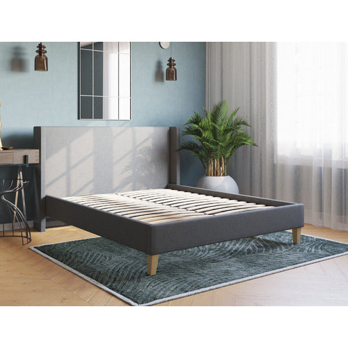 RAWSON & CO GREY KALMAR UPHOLSTERED BED FRAME