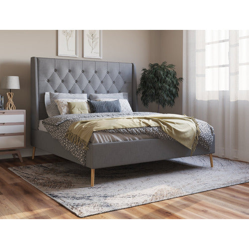 RAWSON & CO GREY LISBON UPHOLSTERED BED FRAME